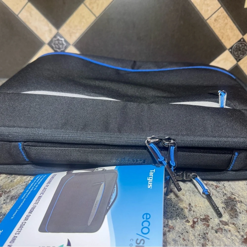 Targus Black Laptop Bag with Blue Trim